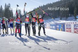 20.02.2021, Pokljuka, Slovenia (SLO): Marte Olsbu Roeiseland (NOR), Ida Lien (NOR), Tiril Eckhoff (NOR), (l-r)  - IBU World Championships Biathlon, relay women, Pokljuka (SLO). www.nordicfocus.com. © Thibaut/NordicFocus. Every downloaded picture is fee-liable.