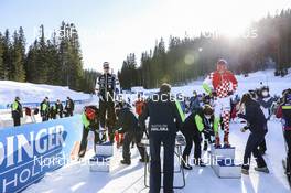18.02.2021, Pokljuka, Slovenia (SLO): Tomas Hasilla (SVK), Mikulas Karlik (CZE), (l-r) - IBU World Championships Biathlon, single mixed relay, Pokljuka (SLO). www.nordicfocus.com. © Manzoni/NordicFocus. Every downloaded picture is fee-liable.