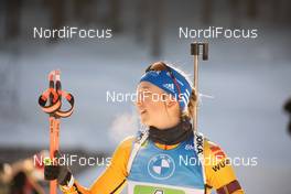 18.02.2021, Pokljuka, Slovenia (SLO): Franziska Preuss (GER) - IBU World Championships Biathlon, single mixed relay, Pokljuka (SLO). www.nordicfocus.com. © Manzoni/NordicFocus. Every downloaded picture is fee-liable.