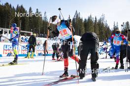 18.02.2021, Pokljuka, Slovenia (SLO): Christian Gow (CAN) - IBU World Championships Biathlon, single mixed relay, Pokljuka (SLO). www.nordicfocus.com. © Manzoni/NordicFocus. Every downloaded picture is fee-liable.