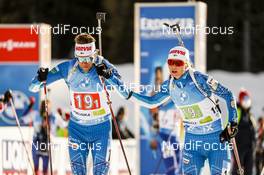 18.02.2021, Pokljuka, Slovenia (SLO): Jaakko Ranta (FIN), Mari Eder (FIN), (l-r) - IBU World Championships Biathlon, single mixed relay, Pokljuka (SLO). www.nordicfocus.com. © Manzoni/NordicFocus. Every downloaded picture is fee-liable.