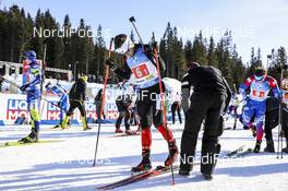 18.02.2021, Pokljuka, Slovenia (SLO): Christian Gow (CAN) - IBU World Championships Biathlon, single mixed relay, Pokljuka (SLO). www.nordicfocus.com. © Manzoni/NordicFocus. Every downloaded picture is fee-liable.