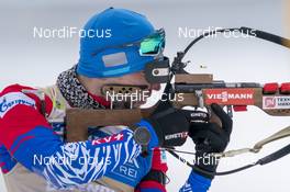 12.02.2021, Pokljuka, Slovenia (SLO): Alexander Loginov (RBU) - IBU World Championships Biathlon, sprint men, Pokljuka (SLO). www.nordicfocus.com. © Thibaut/NordicFocus. Every downloaded picture is fee-liable.