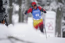 12.02.2021, Pokljuka, Slovenia (SLO): Roberto Piqueras Garcia (ESP) - IBU World Championships Biathlon, sprint men, Pokljuka (SLO). www.nordicfocus.com. © Thibaut/NordicFocus. Every downloaded picture is fee-liable.