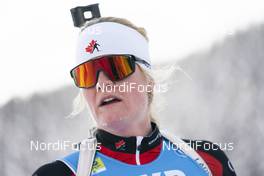13.02.2021, Pokljuka, Slovenia (SLO): Sarah Beaudry (CAN) - IBU World Championships Biathlon, sprint women, Pokljuka (SLO). www.nordicfocus.com. © Thibaut/NordicFocus. Every downloaded picture is fee-liable.