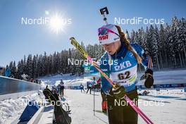 13.02.2021, Pokljuka, Slovenia (SLO): Suvi Minkkinen (FIN) - IBU World Championships Biathlon, sprint women, Pokljuka (SLO). www.nordicfocus.com. © Manzoni/NordicFocus. Every downloaded picture is fee-liable.