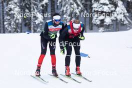 11.02.2021, Pokljuka, Slovenia (SLO): Event Feature: Canadian Team staff tests skis - IBU World Championships Biathlon, training, Pokljuka (SLO). www.nordicfocus.com. © Manzoni/NordicFocus. Every downloaded picture is fee-liable.