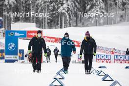11.02.2021, Pokljuka, Slovenia (SLO): Event Feature: Infront technicians at work - IBU World Championships Biathlon, training, Pokljuka (SLO). www.nordicfocus.com. © Manzoni/NordicFocus. Every downloaded picture is fee-liable.