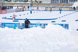 11.02.2021, Pokljuka, Slovenia (SLO): Event Feature: Volunteer fights against the snow - IBU World Championships Biathlon, training, Pokljuka (SLO). www.nordicfocus.com. © Manzoni/NordicFocus. Every downloaded picture is fee-liable.