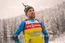 11.02.2021, Pokljuka, Slovenia (SLO): Simon Desthieux (FRA) - IBU World Championships Biathlon, training, Pokljuka (SLO). www.nordicfocus.com. © Thibaut/NordicFocus. Every downloaded picture is fee-liable.