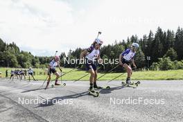 26.08.2021, Nove Mesto na Morave, Czech Republic (CZE): Katerina Pavlu (CZE), Maria Remenova (SVK), Khrystyna Dmytrenko (UKR), (l-r) - IBU Summer Biathlon World Championships, Super Sprint Junior Women, Nove Mesto na Morave (CZE). www.nordicfocus.com. © Manzoni/NordicFocus. Every downloaded picture is fee-liable.