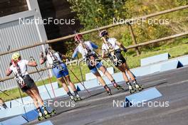 26.08.2021, Nove Mesto na Morave, Czech Republic (CZE): Khrystyna Dmytrenko (UKR), Ksenia Dovgaya (RBU), (l-r) - IBU Summer Biathlon World Championships, Super Sprint Junior Women, Nove Mesto na Morave (CZE). www.nordicfocus.com. © Manzoni/NordicFocus. Every downloaded picture is fee-liable.