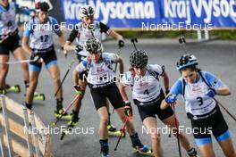 27.08.2021, Nove Mesto na Morave, Czech Republic (CZE): Valeriia Vasnetcova (RBU), Jessica Jislova (CZE), Marketa Davidova (CZE), (l-r) - IBU Summer Biathlon World Championships, Super Sprint Women, Nove Mesto na Morave (CZE). www.nordicfocus.com. © Manzoni/NordicFocus. Every downloaded picture is fee-liable.