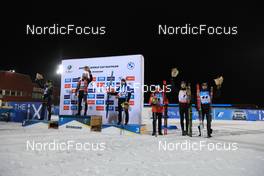 27.11.2021, Oestersund, Sweden, (SWE): Tarjei Boe (NOR), Sturla Holm Laegreid (NOR), Simon Desthieux (FRA), Scott Gow (CAN), Johannes Thingnes Boe (NOR), Sivert Guttorm Bakken (NOR), (l-r) - IBU World Cup Biathlon, individual men, Oestersund (SWE). www.nordicfocus.com. © Manzoni/NordicFocus. Every downloaded picture is fee-liable.