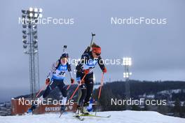 27.11.2021, Oestersund, Sweden, (SWE): Clare Egan (USA), Janina Hettich (GER), (l-r) - IBU World Cup Biathlon, individual women, Oestersund (SWE). www.nordicfocus.com. © Manzoni/NordicFocus. Every downloaded picture is fee-liable.