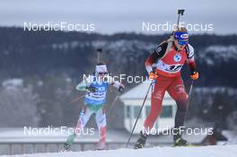 27.11.2021, Oestersund, Sweden, (SWE): Dzinara Alimbekava (BLR), Lisa Theresa Hauser (AUT), (l-r) - IBU World Cup Biathlon, individual women, Oestersund (SWE). www.nordicfocus.com. © Manzoni/NordicFocus. Every downloaded picture is fee-liable.