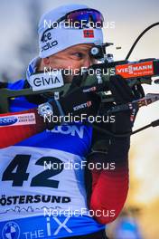 28.11.2021, Oestersund, Sweden, (SWE): Johannes Dale (NOR) - IBU World Cup Biathlon, sprint men, Oestersund (SWE). www.nordicfocus.com. © Manzoni/NordicFocus. Every downloaded picture is fee-liable.