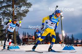28.11.2021, Oestersund, Sweden, (SWE): Kosuke Ozaki (JPN), Oskar Brandt (SWE), (l-r) - IBU World Cup Biathlon, sprint men, Oestersund (SWE). www.nordicfocus.com. © Manzoni/NordicFocus. Every downloaded picture is fee-liable.