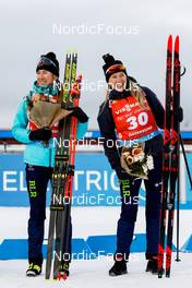 28.11.2021, Oestersund, Sweden, (SWE): Dzinara Alimbekava (BLR), Hanna Sola (BLR), (l-r) - IBU World Cup Biathlon, sprint women, Oestersund (SWE). www.nordicfocus.com. © Manzoni/NordicFocus. Every downloaded picture is fee-liable.