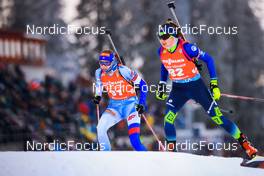28.11.2021, Oestersund, Sweden, (SWE): Henrieta Horvatova (SVK), Iryna Leshchanka (BLR), (l-r) - IBU World Cup Biathlon, sprint women, Oestersund (SWE). www.nordicfocus.com. © Manzoni/NordicFocus. Every downloaded picture is fee-liable.