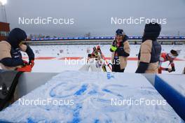 28.11.2021, Oestersund, Sweden, (SWE): shooting range, team USA - IBU World Cup Biathlon, sprint women, Oestersund (SWE). www.nordicfocus.com. © Manzoni/NordicFocus. Every downloaded picture is fee-liable.