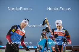 26.11.2021, Oestersund, Sweden, (SWE): Tarjei Boe (NOR), Vetle Sjaastad Christiansen (NOR), (l-r) - IBU World Cup Biathlon, training, Oestersund (SWE). www.nordicfocus.com. © Manzoni/NordicFocus. Every downloaded picture is fee-liable.