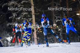 05.12.2021, Oestersund, Sweden, (SWE): Erik Lesser (GER), Eric Perrot (FRA), (l-r) - IBU World Cup Biathlon, pursuit men, Oestersund (SWE). www.nordicfocus.com. © Manzoni/NordicFocus. Every downloaded picture is fee-liable.