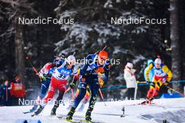 05.12.2021, Oestersund, Sweden, (SWE): Philipp Nawrath (GER), Felix Leitner (AUT), (l-r) - IBU World Cup Biathlon, pursuit men, Oestersund (SWE). www.nordicfocus.com. © Manzoni/NordicFocus. Every downloaded picture is fee-liable.