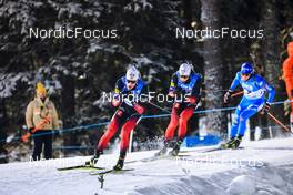 05.12.2021, Oestersund, Sweden, (SWE): Tarjei Boe (NOR), Johannes Thingnes Boe (NOR), Lukas Hofer (ITA), (l-r) - IBU World Cup Biathlon, pursuit men, Oestersund (SWE). www.nordicfocus.com. © Manzoni/NordicFocus. Every downloaded picture is fee-liable.