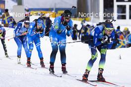 04.12.2021, Oestersund, Sweden, (SWE): Dorothea Wierer (ITA), Anais Bescond (FRA), Hanna Sola (BLR), (l-r) - IBU World Cup Biathlon, pursuit women, Oestersund (SWE). www.nordicfocus.com. © Manzoni/NordicFocus. Every downloaded picture is fee-liable.