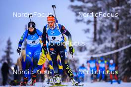 04.12.2021, Oestersund, Sweden, (SWE): Chloe Chevalier (FRA), Denise Herrmann (GER), (l-r) - IBU World Cup Biathlon, pursuit women, Oestersund (SWE). www.nordicfocus.com. © Manzoni/NordicFocus. Every downloaded picture is fee-liable.