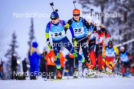 04.12.2021, Oestersund, Sweden, (SWE): Iryna Leshchanka (BLR), Janina Hettich (GER), (l-r) - IBU World Cup Biathlon, pursuit women, Oestersund (SWE). www.nordicfocus.com. © Manzoni/NordicFocus. Every downloaded picture is fee-liable.