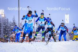 04.12.2021, Oestersund, Sweden, (SWE): Anais Bescond (FRA), Hanna Sola (BLR), Franziska Preuss (GER), (l-r) - IBU World Cup Biathlon, pursuit women, Oestersund (SWE). www.nordicfocus.com. © Manzoni/NordicFocus. Every downloaded picture is fee-liable.