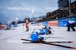 04.12.2021, Oestersund, Sweden, (SWE): Lisa Theresa Hauser (AUT), Anais Chevalier-Bouchet (FRA), Anais Bescond (FRA), (l-r) - IBU World Cup Biathlon, pursuit women, Oestersund (SWE). www.nordicfocus.com. © Manzoni/NordicFocus. Every downloaded picture is fee-liable.