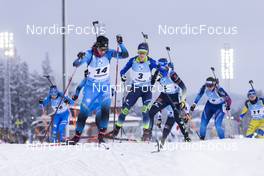 04.12.2021, Oestersund, Sweden, (SWE): Anais Bescond (FRA), Hanna Sola (BLR), Franziska Preuss (GER), Lena Haecki (SUI), Hanna Oeberg (SWE), Dorothea Wierer (ITA), (l-r) - IBU World Cup Biathlon, pursuit women, Oestersund (SWE). www.nordicfocus.com. © Manzoni/NordicFocus. Every downloaded picture is fee-liable.