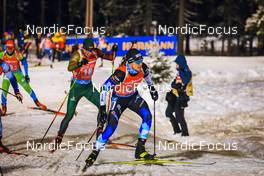 04.12.2021, Oestersund, Sweden, (SWE): Rene Zahkna (EST), Karol Dombrovski (LTU), (l-r) - IBU World Cup Biathlon, relay men, Oestersund (SWE). www.nordicfocus.com. © Manzoni/NordicFocus. Every downloaded picture is fee-liable.