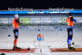 04.12.2021, Oestersund, Sweden, (SWE): Adam Runnalls (CAN), Kalev Ermits (EST), (l-r) - IBU World Cup Biathlon, relay men, Oestersund (SWE). www.nordicfocus.com. © Manzoni/NordicFocus. Every downloaded picture is fee-liable.
