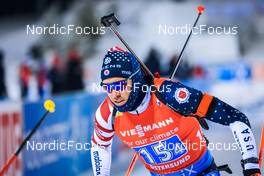 04.12.2021, Oestersund, Sweden, (SWE): Leif Nordgren (USA) - IBU World Cup Biathlon, relay men, Oestersund (SWE). www.nordicfocus.com. © Manzoni/NordicFocus. Every downloaded picture is fee-liable.