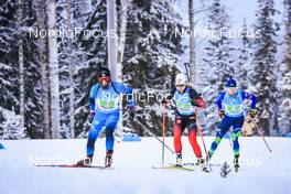 05.12.2021, Oestersund, Sweden, (SWE): Anais Chevalier-Bouchet (FRA), Tiril Eckhoff (NOR), Dzinara Alimbekava (BLR), (l-r) - IBU World Cup Biathlon, relay women, Oestersund (SWE). www.nordicfocus.com. © Manzoni/NordicFocus. Every downloaded picture is fee-liable.