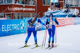 05.12.2021, Oestersund, Sweden, (SWE): Lena Haecki (SUI), Aita Gasparin (SUI), (l-r) - IBU World Cup Biathlon, relay women, Oestersund (SWE). www.nordicfocus.com. © Manzoni/NordicFocus. Every downloaded picture is fee-liable.