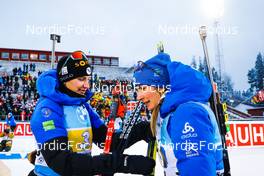 05.12.2021, Oestersund, Sweden, (SWE): Julia Simon (FRA), Justine Braisaz-Bouchet (FRA), (l-r) - IBU World Cup Biathlon, relay women, Oestersund (SWE). www.nordicfocus.com. © Manzoni/NordicFocus. Every downloaded picture is fee-liable.