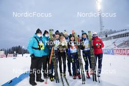 05.12.2021, Oestersund, Sweden, (SWE): Reinhard Goesweiner (AUT), Dzinara Alimbekava (BLR), Mari Eder (FIN), Hanna Sola (BLR), Iryna Leshchanka (BLR), Elena Kruchinkina (BLR), (l-r) - IBU World Cup Biathlon, relay women, Oestersund (SWE). www.nordicfocus.com. © Manzoni/NordicFocus. Every downloaded picture is fee-liable.