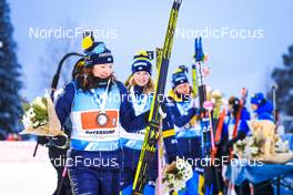 05.12.2021, Oestersund, Sweden, (SWE): Linn Persson (SWE), Mona Brorsson (SWE), (l-r) - IBU World Cup Biathlon, relay women, Oestersund (SWE). www.nordicfocus.com. © Manzoni/NordicFocus. Every downloaded picture is fee-liable.