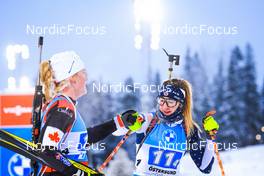05.12.2021, Oestersund, Sweden, (SWE): Sarah Beaudry (CAN), Deedra Irwin (USA), (l-r) - IBU World Cup Biathlon, relay women, Oestersund (SWE). www.nordicfocus.com. © Manzoni/NordicFocus. Every downloaded picture is fee-liable.