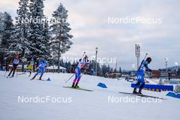 05.12.2021, Oestersund, Sweden, (SWE): Vanessa Voigt (GER), Lisa Vittozzi (ITA), Kristina Reztsova (RUS), Anais Bescond (FRA), (l-r) - IBU World Cup Biathlon, relay women, Oestersund (SWE). www.nordicfocus.com. © Manzoni/NordicFocus. Every downloaded picture is fee-liable.