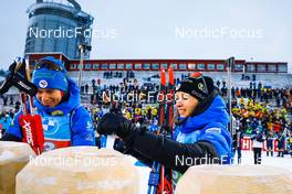 05.12.2021, Oestersund, Sweden, (SWE): Anais Chevalier-Bouchet (FRA), Podium - IBU World Cup Biathlon, relay women, Oestersund (SWE). www.nordicfocus.com. © Manzoni/NordicFocus. Every downloaded picture is fee-liable.