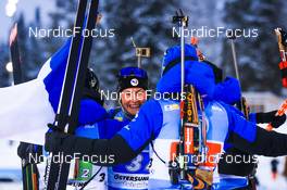 05.12.2021, Oestersund, Sweden, (SWE): Anais Chevalier-Bouchet (FRA), Justine Braisaz-Bouchet (FRA), Anais Bescond (FRA), Julia Simon (FRA), (l-r) - IBU World Cup Biathlon, relay women, Oestersund (SWE). www.nordicfocus.com. © Manzoni/NordicFocus. Every downloaded picture is fee-liable.
