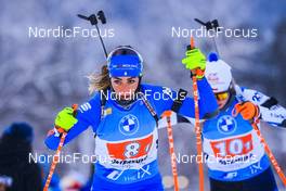 05.12.2021, Oestersund, Sweden, (SWE): Lisa Vittozzi (ITA), Jessica Jislova (CZE), (l-r) - IBU World Cup Biathlon, relay women, Oestersund (SWE). www.nordicfocus.com. © Manzoni/NordicFocus. Every downloaded picture is fee-liable.