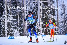 05.12.2021, Oestersund, Sweden, (SWE): Tuuli Tomingas (EST), Yan Zhang (CHN), (l-r) - IBU World Cup Biathlon, relay women, Oestersund (SWE). www.nordicfocus.com. © Manzoni/NordicFocus. Every downloaded picture is fee-liable.