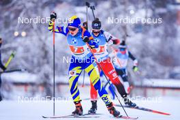 05.12.2021, Oestersund, Sweden, (SWE): Anastasiya Merkushyna (UKR), Christina Rieder (AUT), (l-r) - IBU World Cup Biathlon, relay women, Oestersund (SWE). www.nordicfocus.com. © Manzoni/NordicFocus. Every downloaded picture is fee-liable.